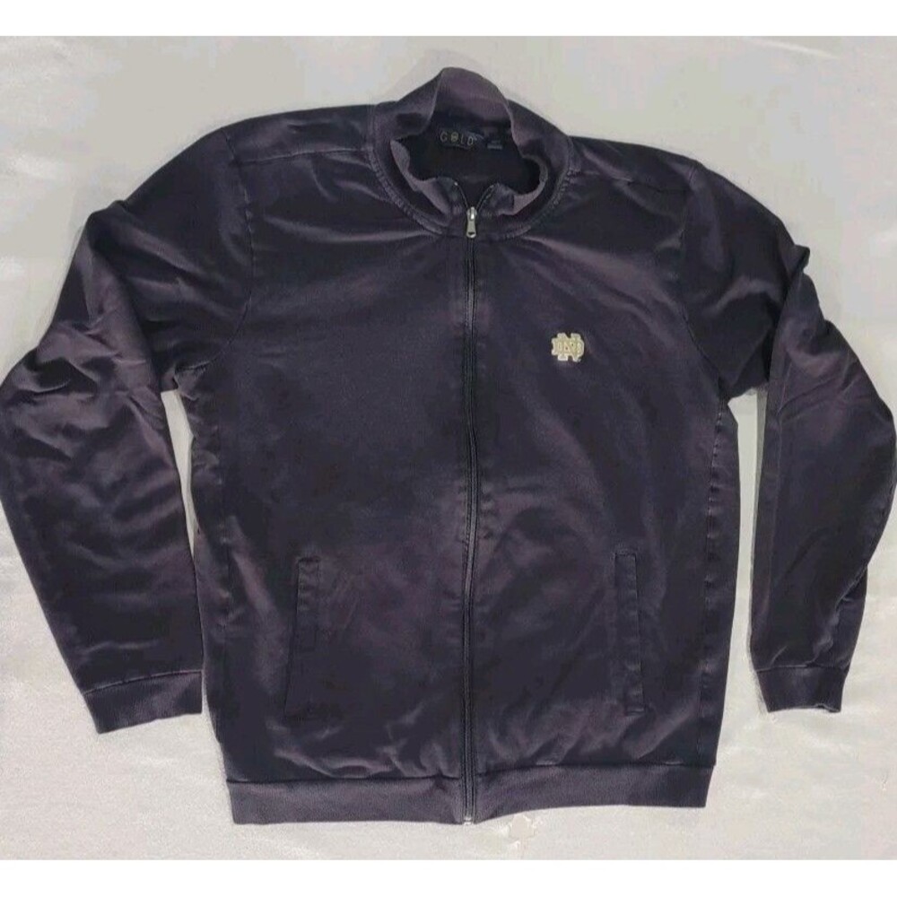 Notre Dame Fighting Irish Navy Blue Sweatshirt Jacket Full Zip Adult Size Large